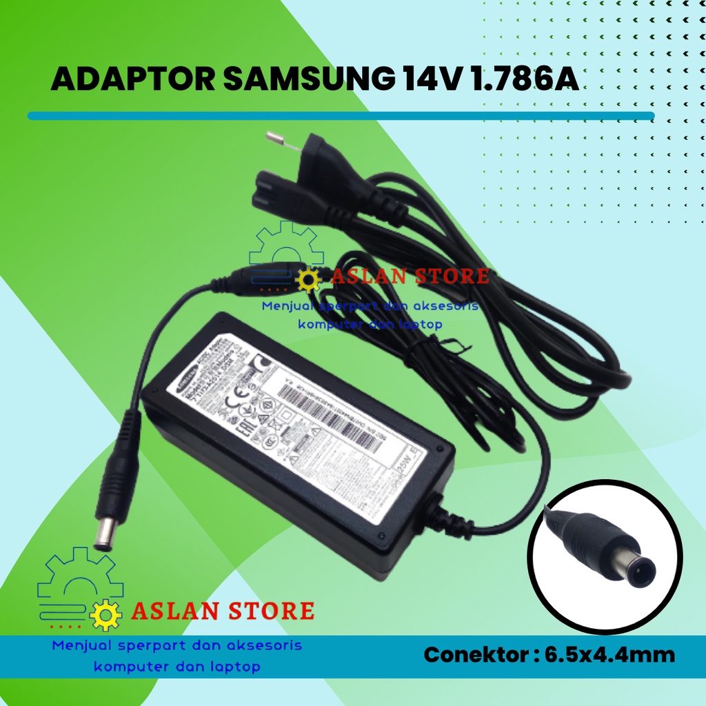 14V 1.786A 25w Adaptor TV samsung Charger LED LCD TV LAPTOP MONITOR SAMSUNG 14V 1.786A 25w Original