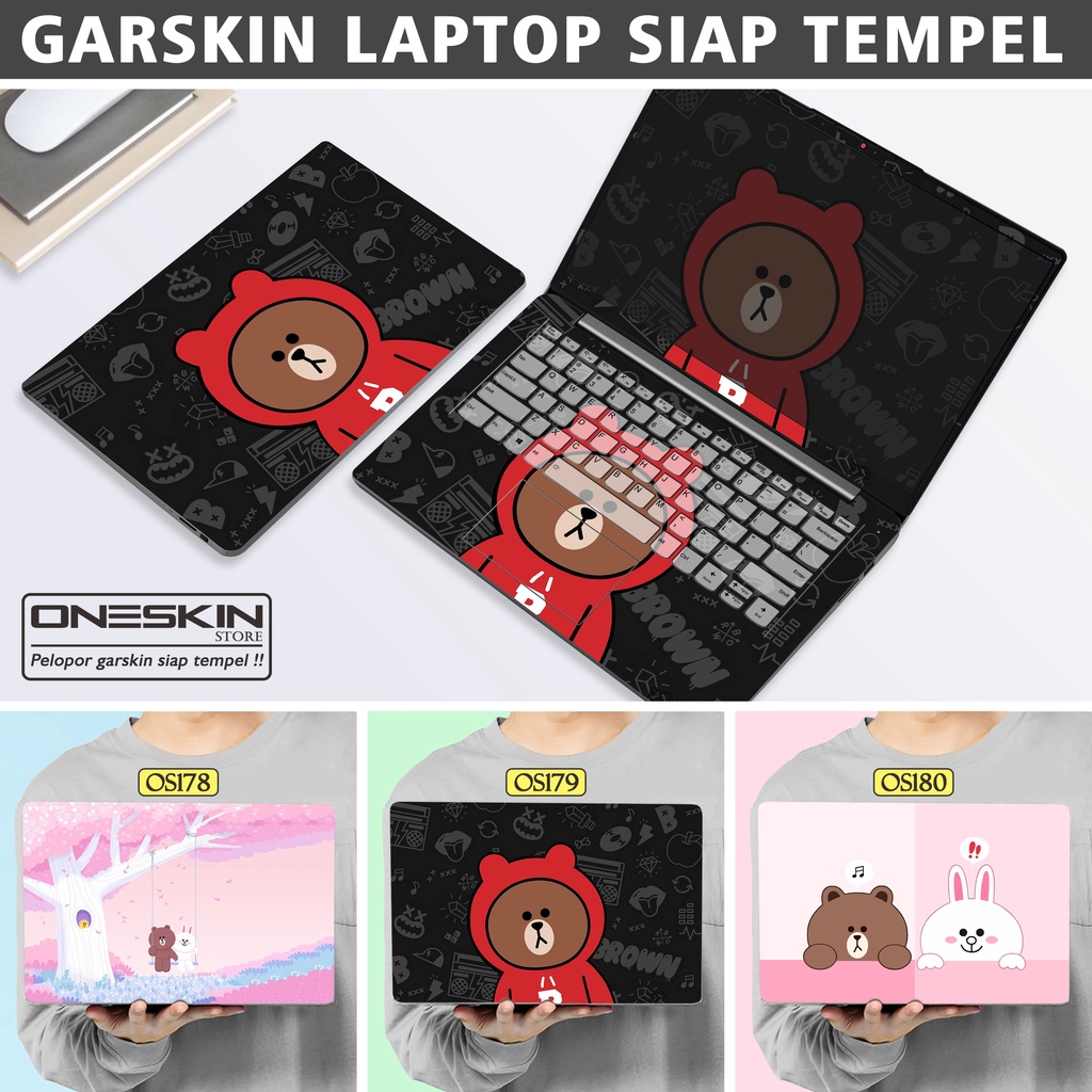 Garskin Sticker Laptop Protector Macbook Full Body Bottom Bezel Palmrest Skin Brown Bear