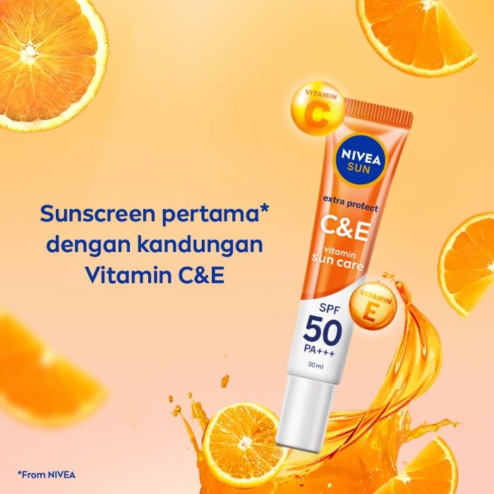 Nivea Extra Protect C&amp;E Vitamin Sun Care Spf50 Pa+++ 30Ml | Sunscreen Wajah BY AILIN