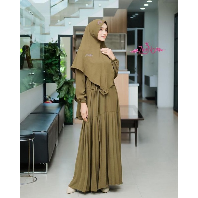 ZAHIN ORI//AMEENA DRESS SYAR'I ORI ZAHIN//DRESS WANITA//GAMIS MUSLIMAH SET KHIMAR