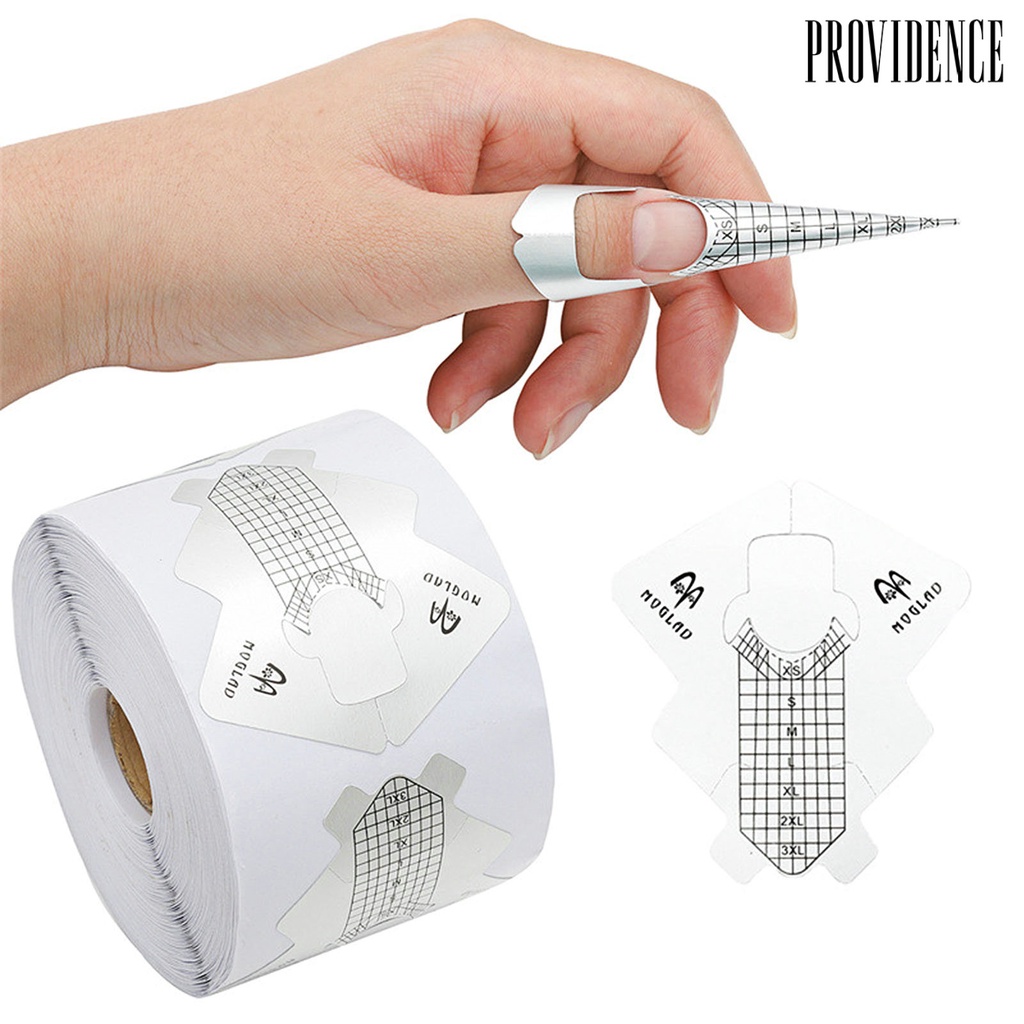 Providence 1tas/Roll Nail Tips Guide Self-adhesive Dustproof Moisture-proof Non-deformable Bentuk Ikan Aluminium Foil Panduan Ekstensi Kuku Salon Kuku