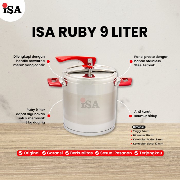 Presto Panci Presto Isa Ruby 9 Liter Bts/Ltp Promo