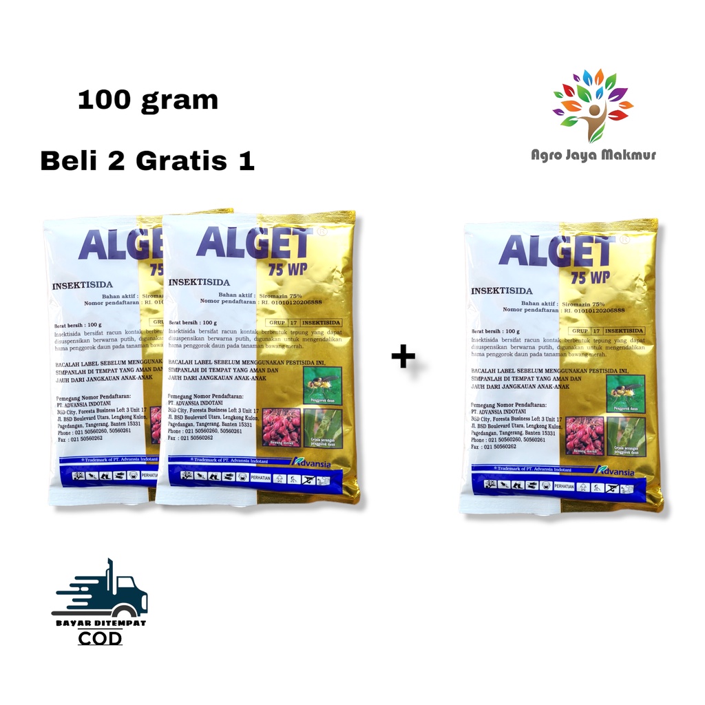 ALGET 100 GRAM/insektisida alget/siromazin 75%/obat lalat daun/racun hama serangga/trigard/cyroguard