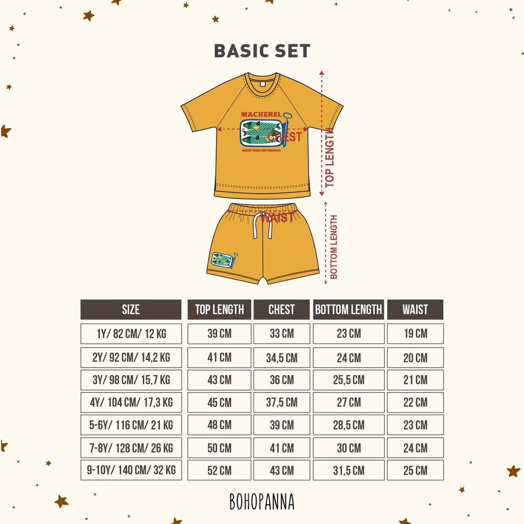 BOHOPANNA BASIC SET OVERTEE SETELAN BAJU PENDEK CELANA PENDEK ANAK PEREMPUAN &amp; LAKI LAKI 1-10 TAHUN