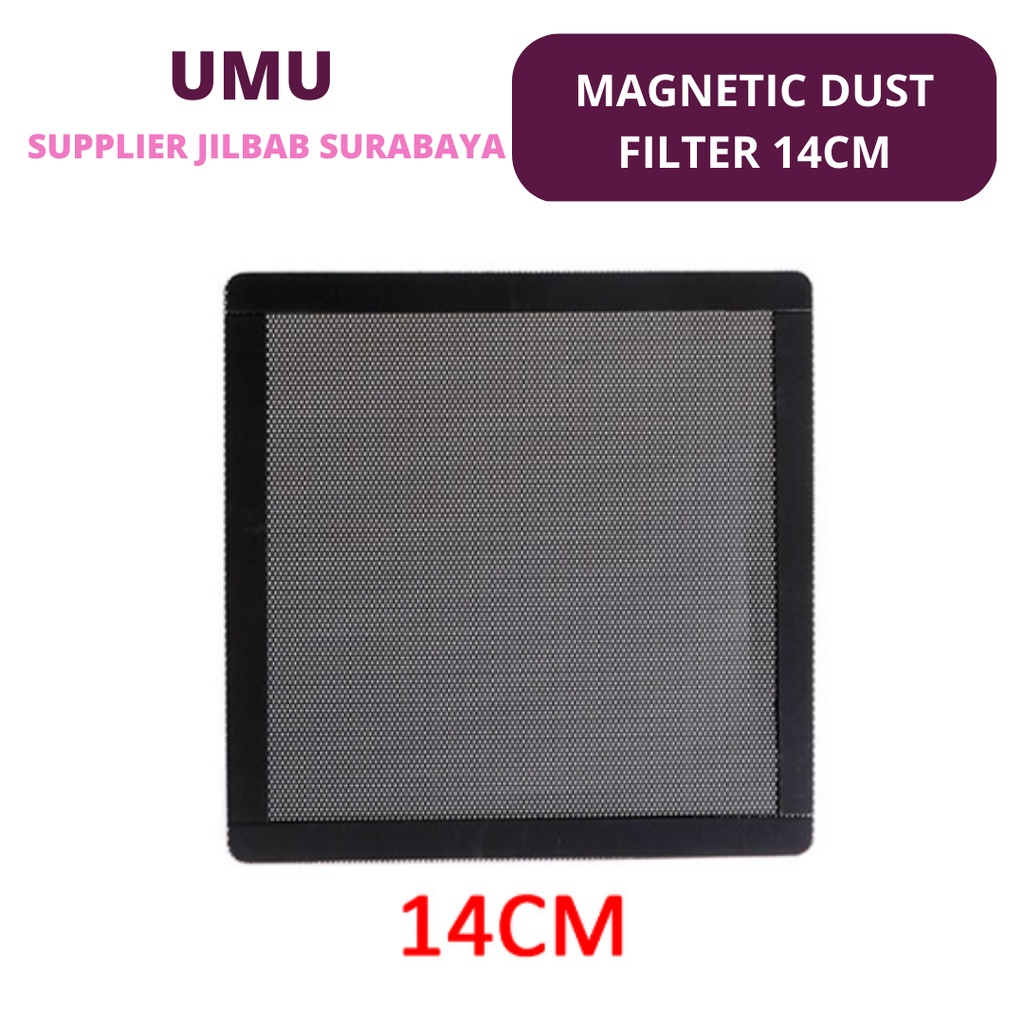 (UMU SUPPLIER) Magnetic Pc Fan Dust Filter Debu Kipas 14cm Magnet Casing Desktop