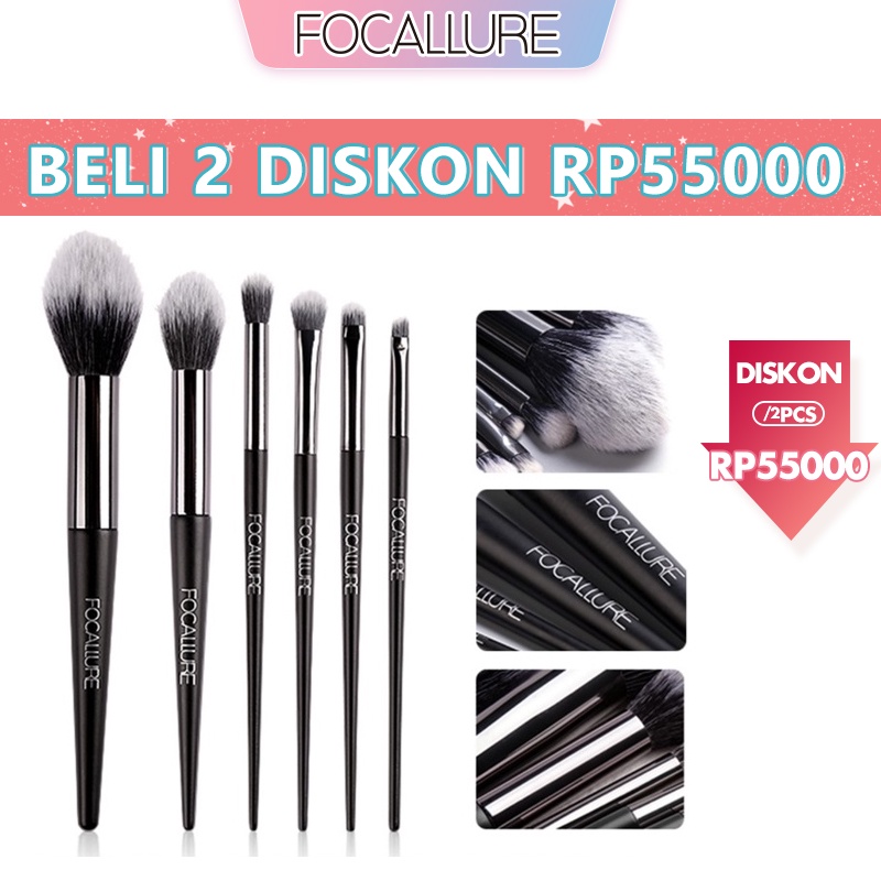 FOCALLURE 6pcs Make Up Brushes Set Without Bag Professional makeup tools