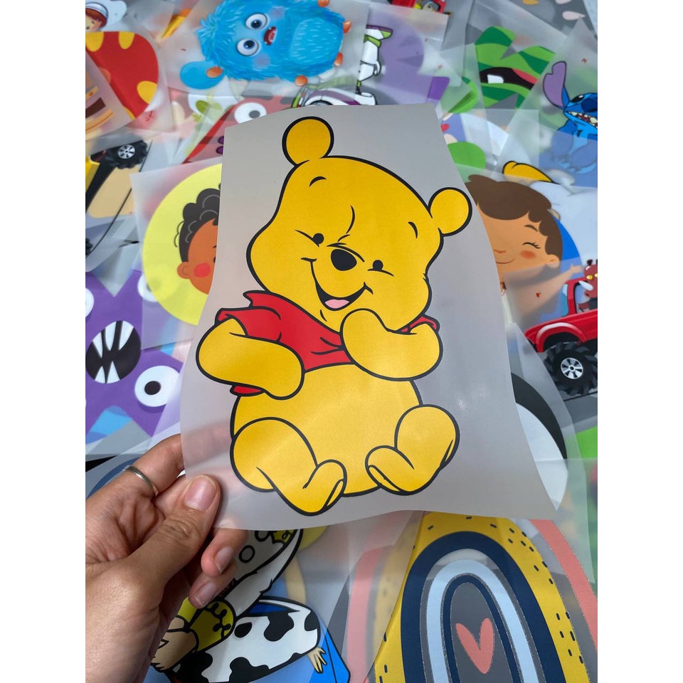 SABLON SETRIKA SABLON DTF PRINTING TEMA KARTUN WINNIE THE POOH