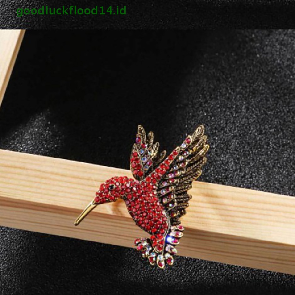 [GOOGFOUR] Bros Hummingbird Berlian Imitasi Untuk Wanita Lucu Gaya Burung Perhiasan Brooch Pin [TOP]