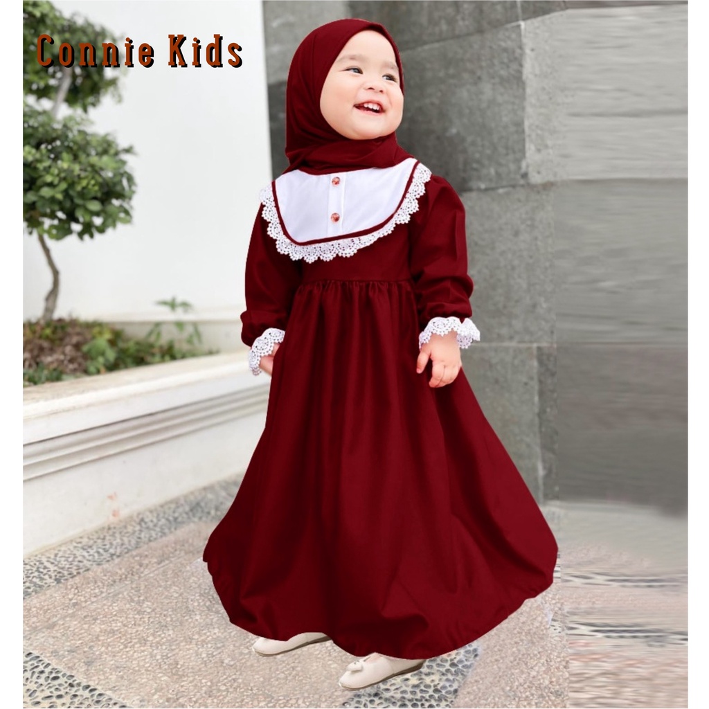 FenishaStore Connie Kid's Dress Muslim Anak Perempuan Terbaru Usia 3-5 Tahun