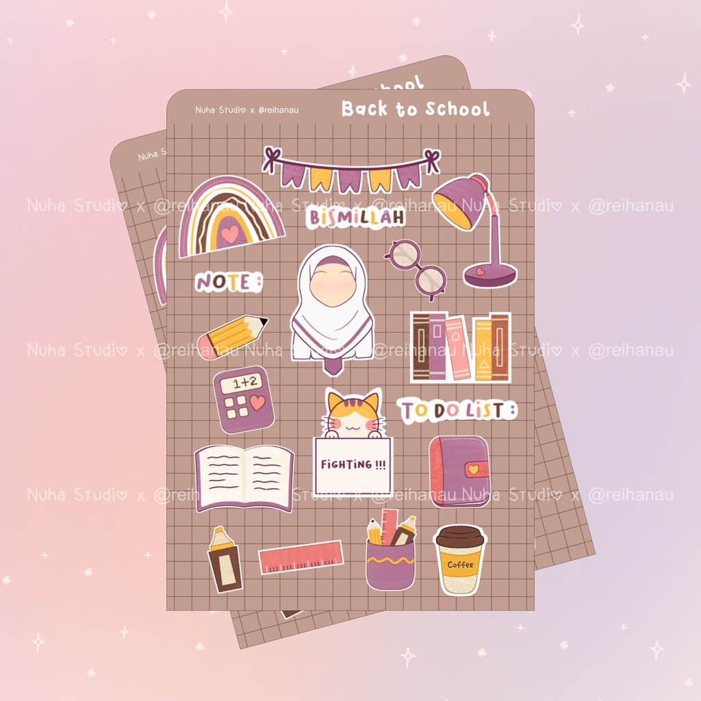 

Sticker by reihanau | Back to School libur telah usai sekolah dimulai | Aesthetic Sticker Estetik Stiker HP Laptop Botol Cute Waterproof Scrapbook Diary Journal Bujo Anti Air