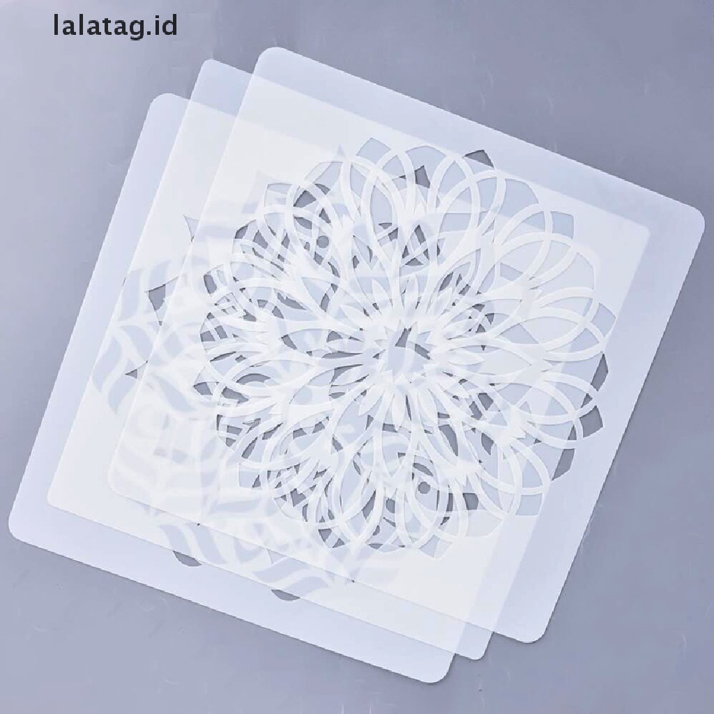 [lalatag] 30 * 30CM Mandala Stensil Paing Lantai Dinding Template DIY Alat Album Embos [ID]