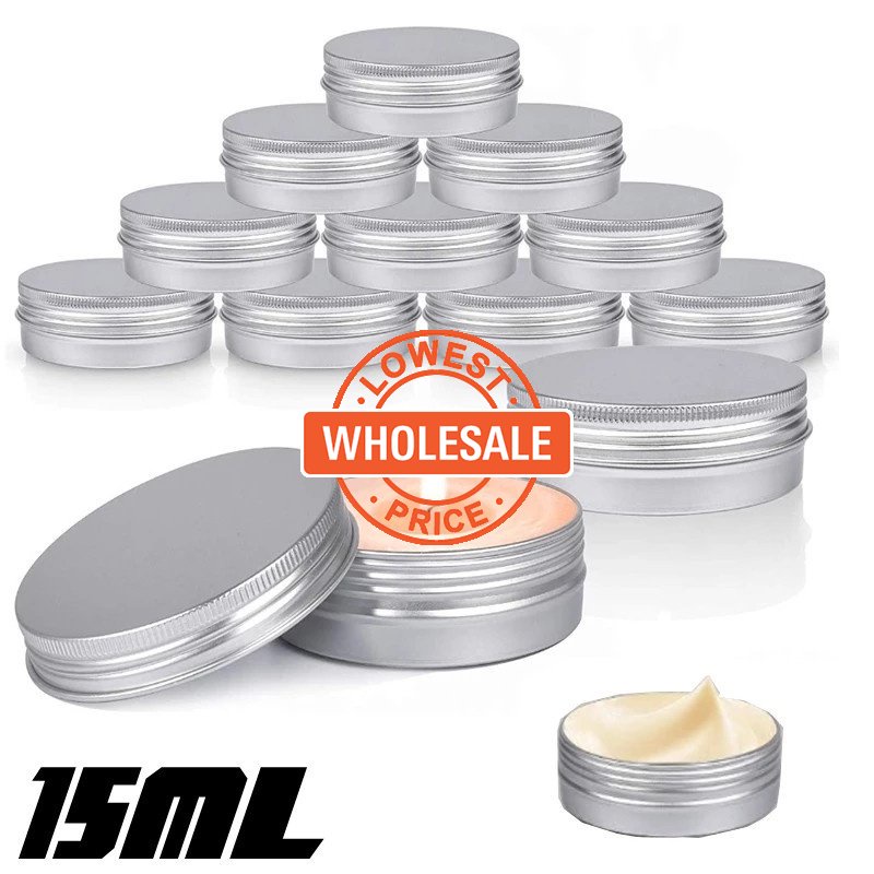 [Grosir] Toples Bulat 15ML Mini Metal Aluminium Tin Kaleng Wadah Sample Kosmetik Lilin Teh Perhiasan Sembako Kotak Penyimpanan Aksesoris Travel Multifungsi