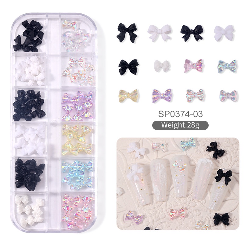 Kuku 3D Bentuk Pita Ornamen Bunga Camellia / Hati / Pita Bahan Resin Untuk Dekorasi Nail Art