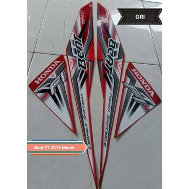 

TERLARIS | Striping stiker sticker Motor Honda Beat PGM F1 2015 - Merah