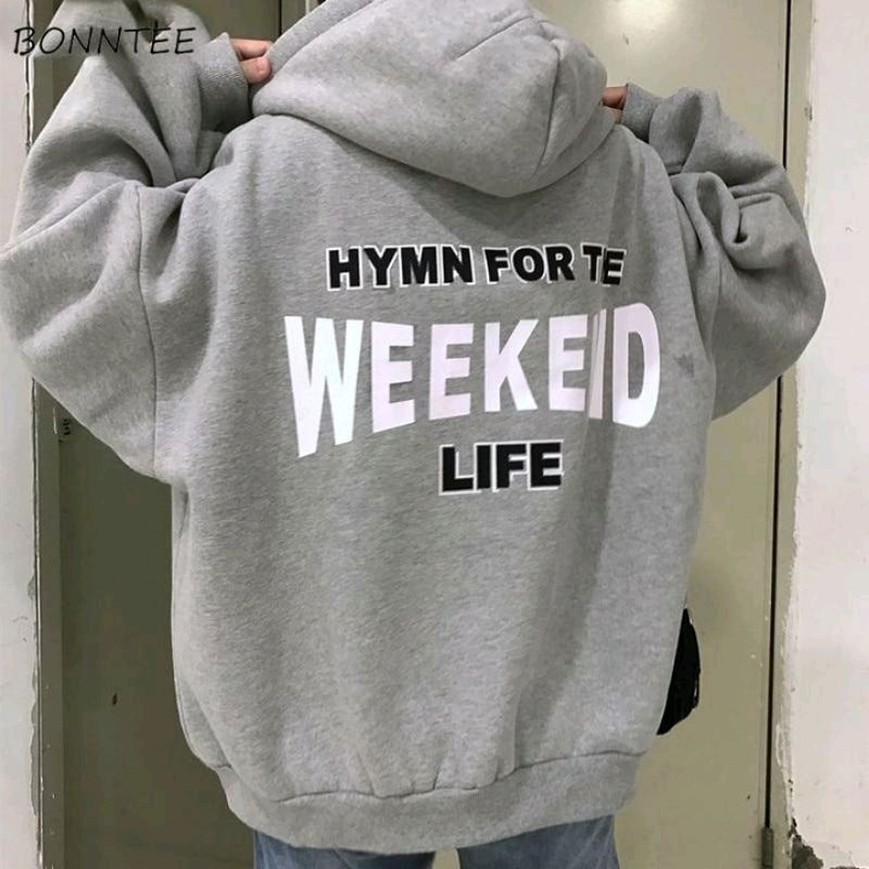 (S - 6XL) Hoodie HYMN FOR THE WEEKEND Jumper Cute JUMBO BIGSIZE Jaket Sweatshirt OVERSIZE Korean Harajuku style Unisex Sweater Hello Happy 5XL 4XL 3XL