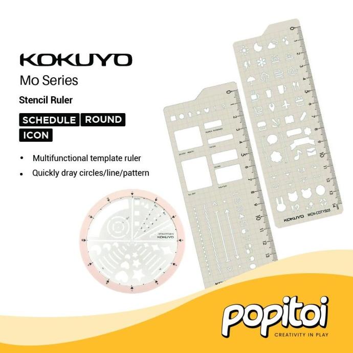 

TERMURAH Kokuyo MO Series Stencil Ruler Penggaris Icon Bujo Journal Planner