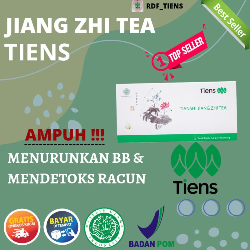 (ECERAN) JIANG ZHI TEA SUPLEMEN TEH PELANGSING BADAN ORIGINAL TIENS PER 1 BUNGKUS
