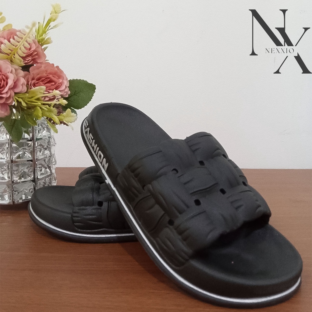 NEXXIO PROMO Sandal Wanita Jelly Korean Import Slipper Bahan Karet Tebal Empuk Sandal Sekop karet PVC FEAO  Webbing Super Soft / Sandal Selop Wanita Murah