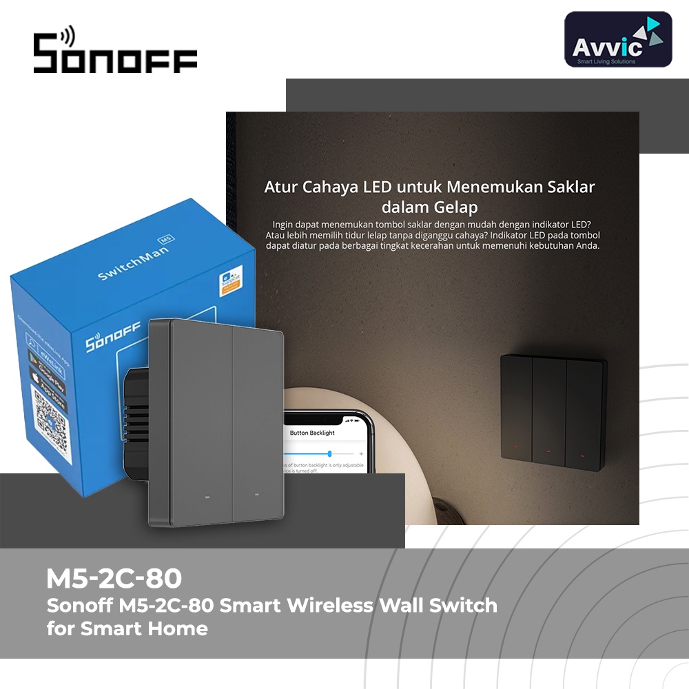 Sonoff Smart Wall Switch M52C80 saklar wireless smart home IOT