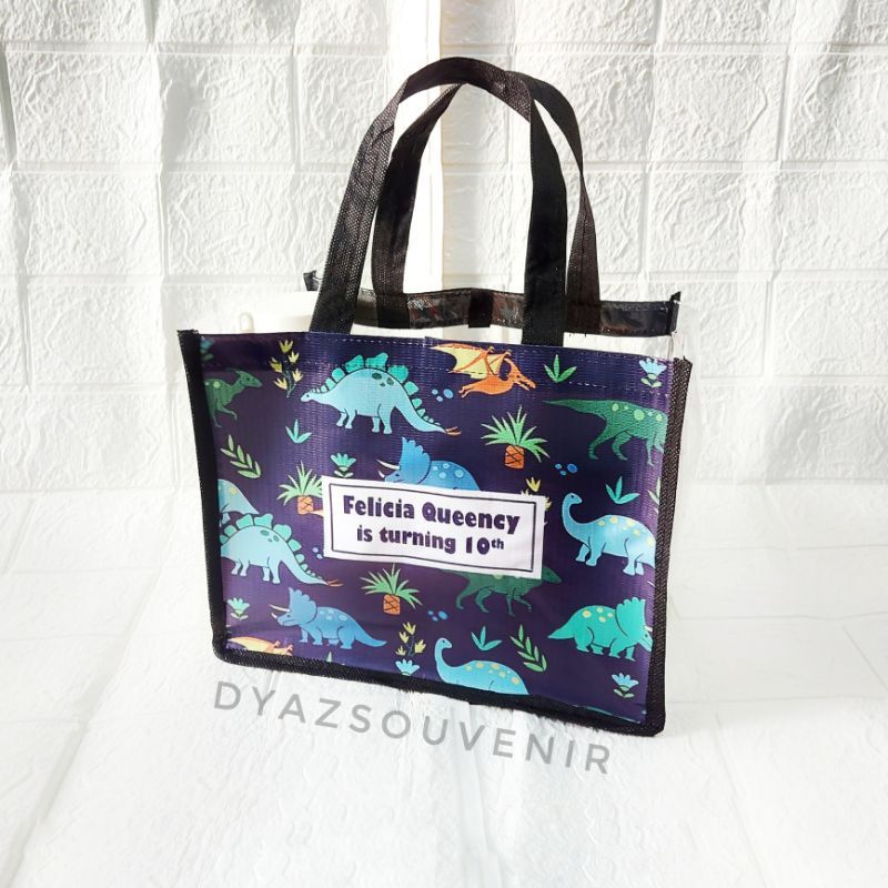 

tas ultah dinosaurus custom goodiebag birthday tas kado souvenir tas hampers mika