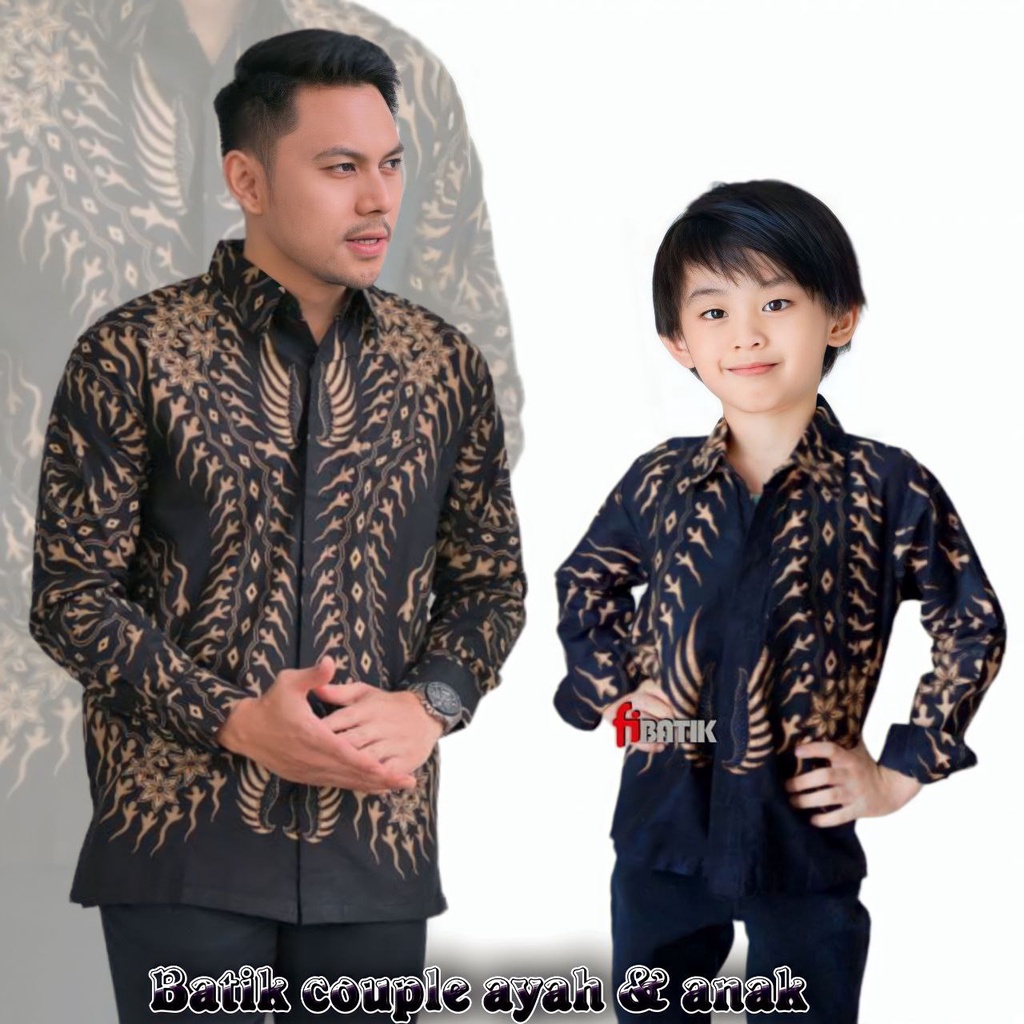 Kemeja Batik Anak Laki-laki Lengan Panjang // Couple Batik Ayah Dan Anak Cowok Kemeja Batik Pria Lengan Panjang