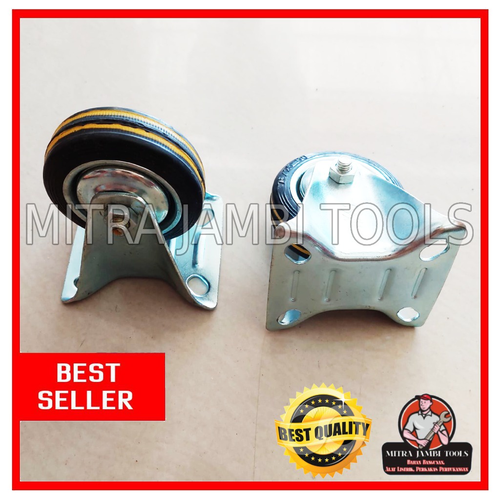 RODA MATI KARET 3 INCH ETALASE / TROLI / MEJA / CASTER