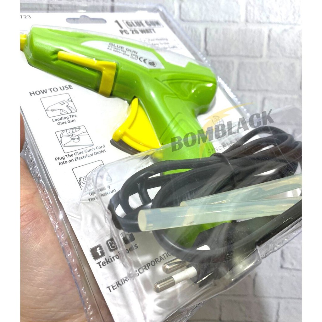 TEKIRO Hot Melt Glue Gun 20 Watt KECIL Tembakan Lem Tembak Lilin Bakar
