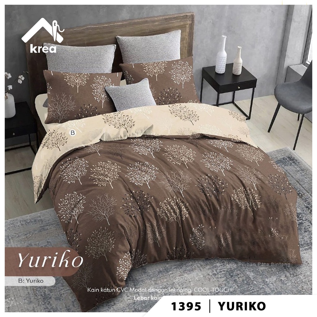 SET SPREI AESTHETIC BAHAN KATUN CVC ANTI GESER SARBAN + SARGUL MOTIF