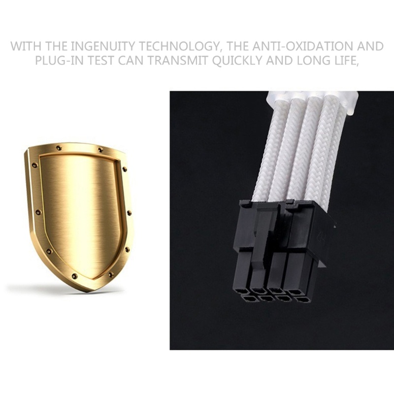 Zzz Kabel Berlengan Kit PSU Extension Cable Dengan 30CM Berlengan 24-pin6+2-pin4+4-PIN