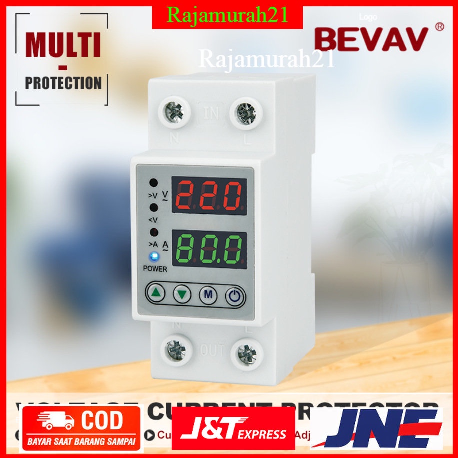 BEVAV MCB Digital Din Rail Over Voltage Protection 220V 40A - VAP-2P - White - 7RHXN0WH