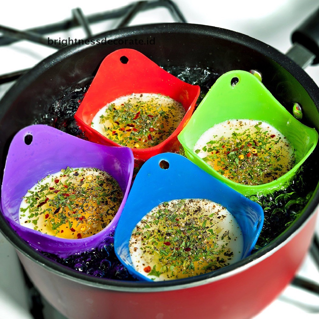 [Birth] 1pc Silikon Egg Poacher Cook Poach Pods Peralatan Masak Dapur Poached Baking Cup [ID]