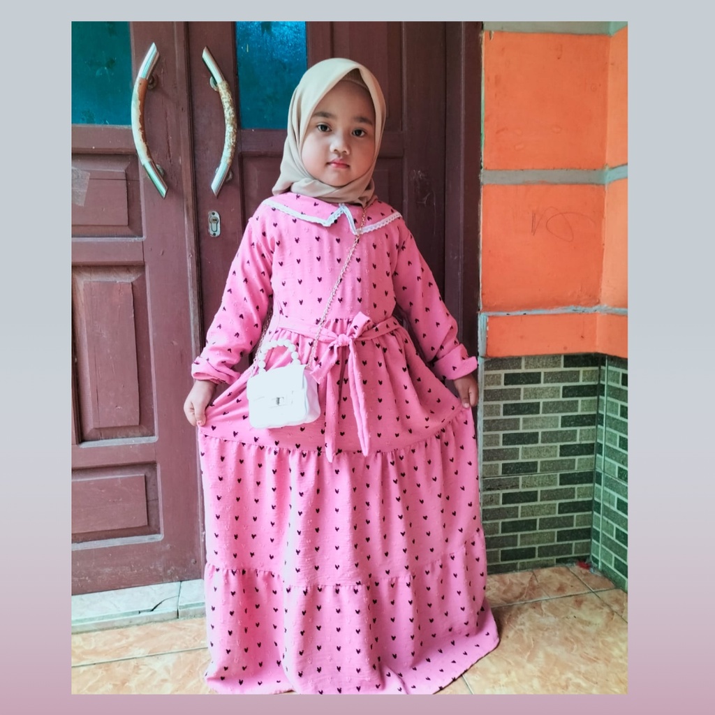 Dres Gamis Salwa Anak Perempuan Bahan Cringkle Uragiri Terbaru