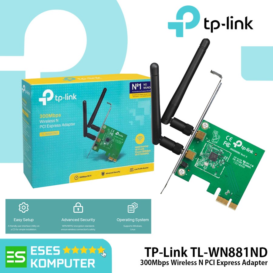 WiFi Adapter TP-Link TL-WN881ND 300Mbps Wireless N PCIE Adapter