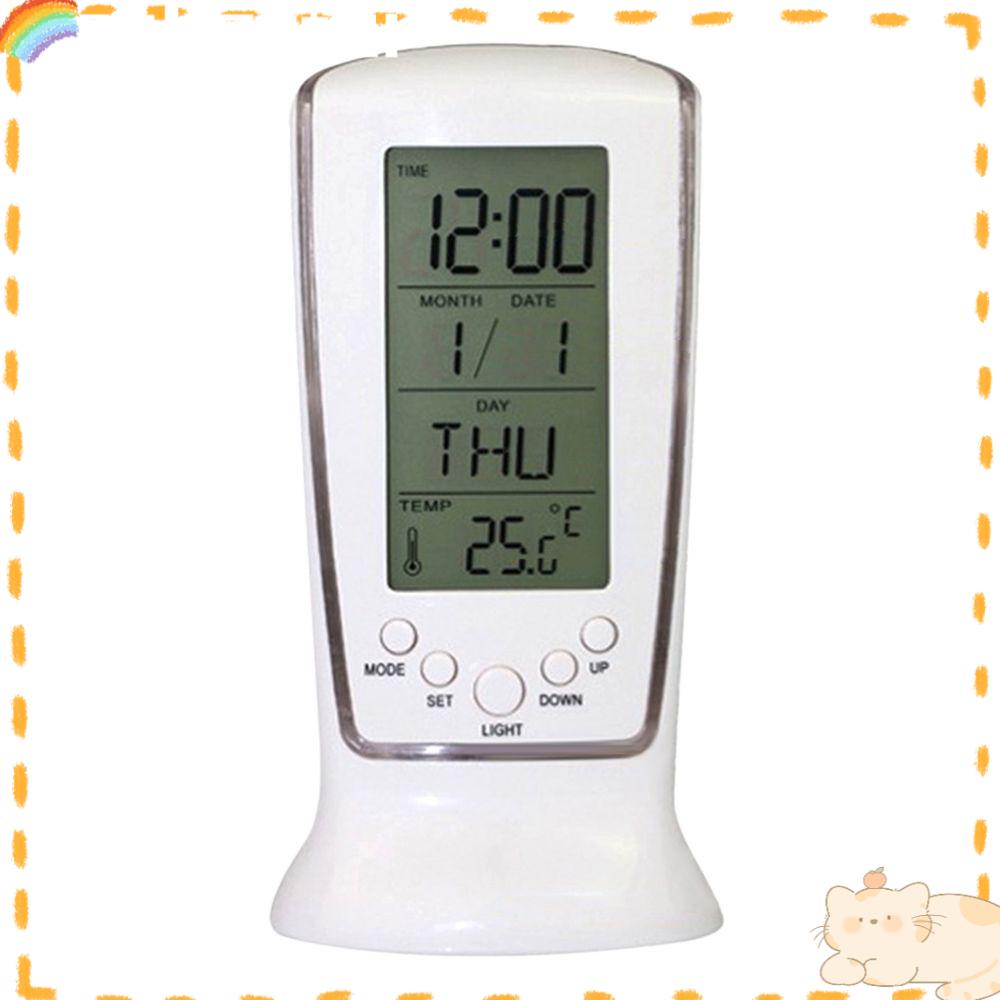 Solighter Jam Weker Meja Samping Tempat Tidur Backlight Suhu Kalender Angka Clock LED Digital