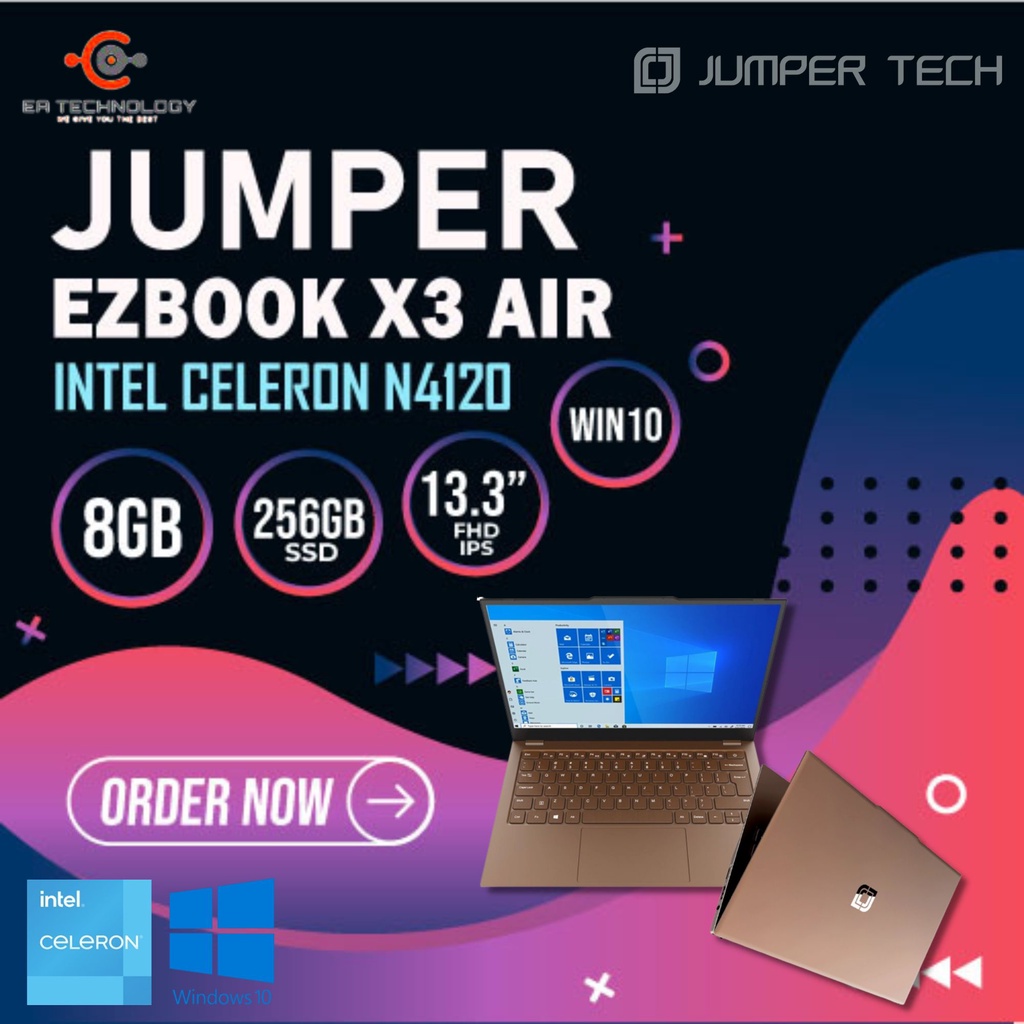 JUMPER EZBook X3 AIR Intel Celeron N4120 8GB 256SSD 13.3”FHD IPS Win10