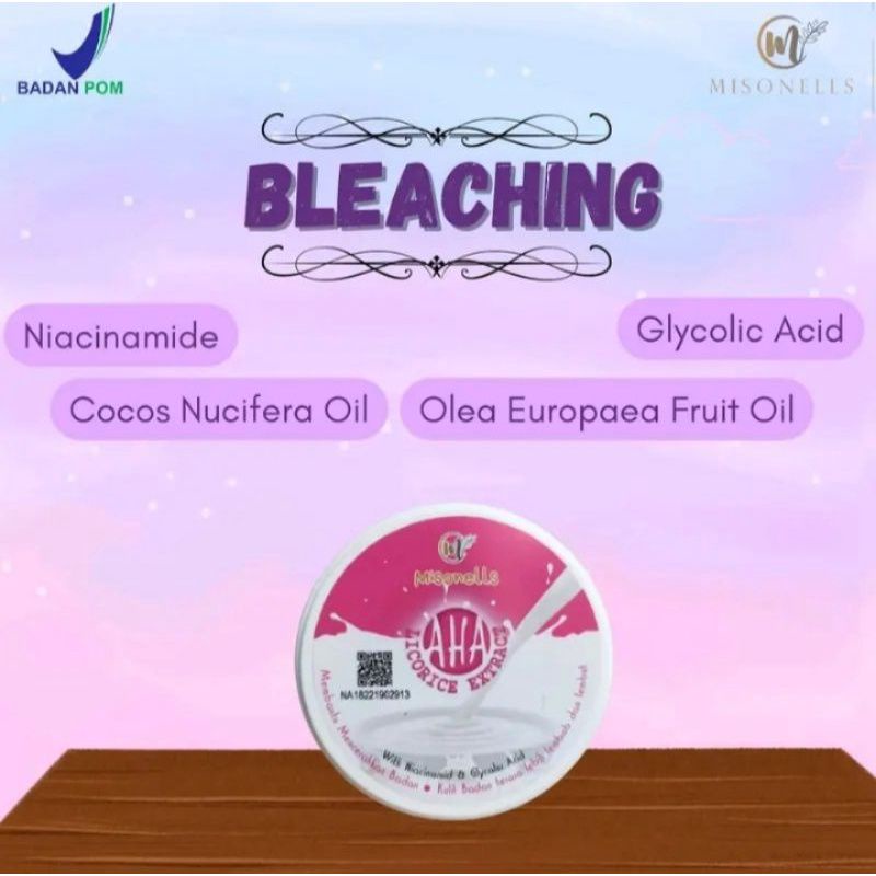 Bleaching badan Licorice Extrac Misonells | Viral | Bleaching badan AHA BPOM aman busui dan bumil ORIGINAL