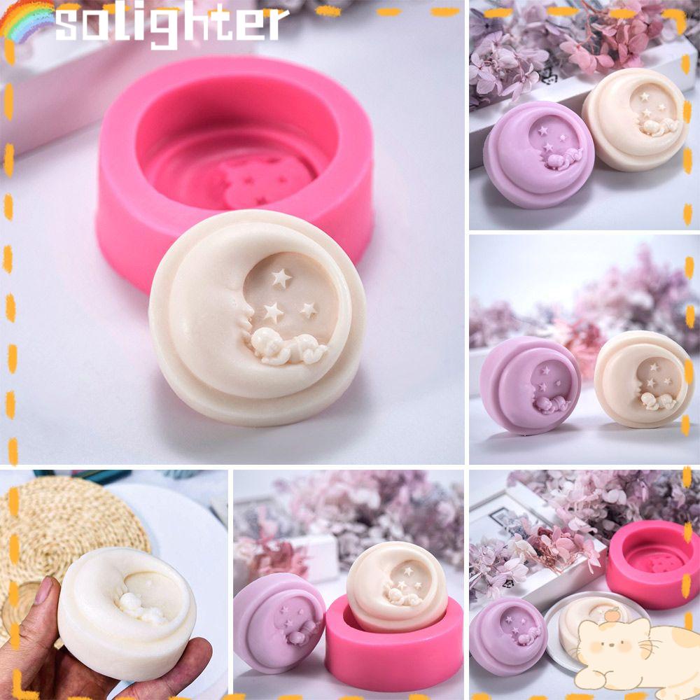 Solighter Cetakan Sabun Silikon Dekorasi Rumah Membuat Perlengkapan Silinder Bulat DIY Craft Handmade Soaps Supplies