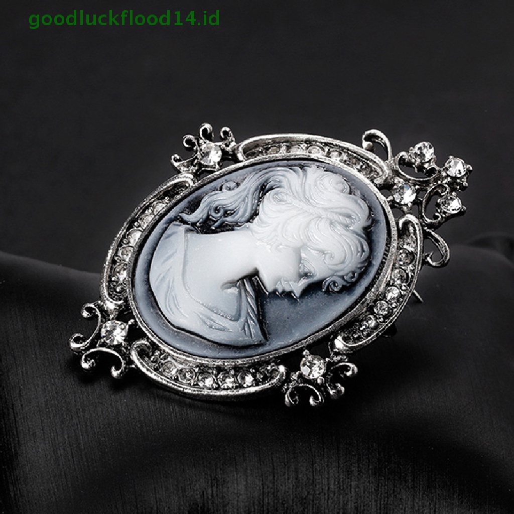 [GOOGFOUR] Vintage Cameo Victoria Gaya Kristal Pesta Pernikahan Wanita Liontin Bros Pin [TOP]