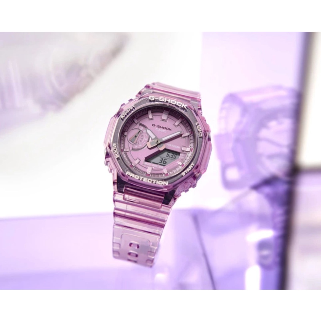 Jam Tangan Casio G-Shock GA-2100 GMA-S2100SK-4A GShock AP Cristal Jelly Baby Pink