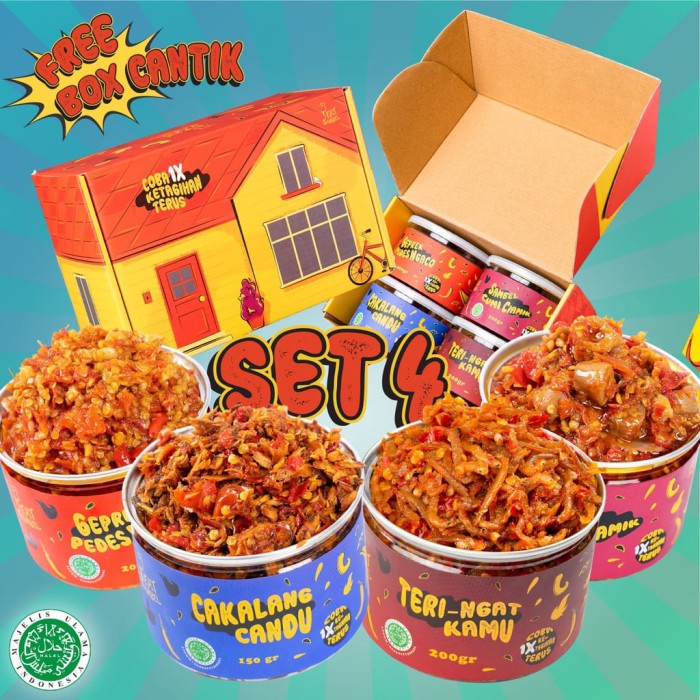 SAMBAL / EAT SAMBEL ISI 4 - CAKALANG / TERI / CUMI / GEPREK