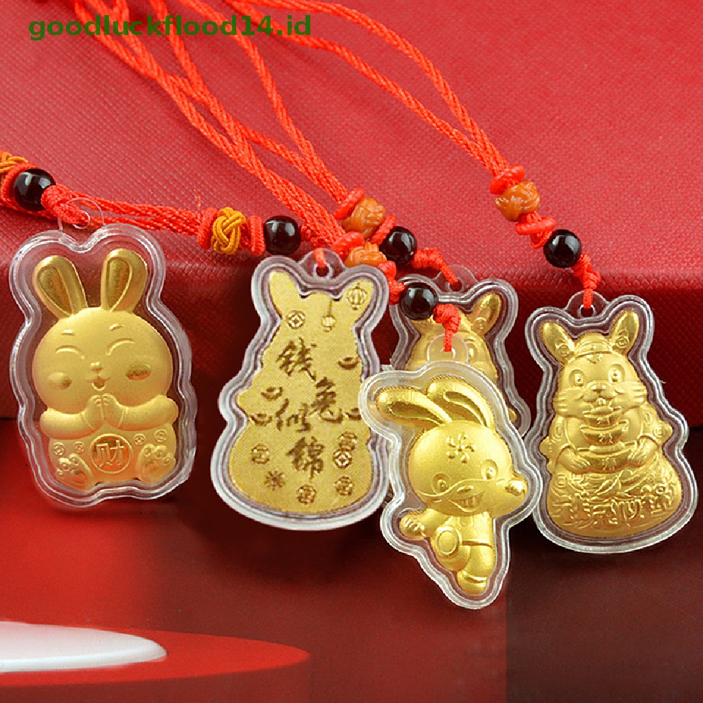 [GOOGFOUR] 2023hadiah Ornamen Kalung Liontin Peringatan Kelinci China New Year Of The Rabbit [TOP]