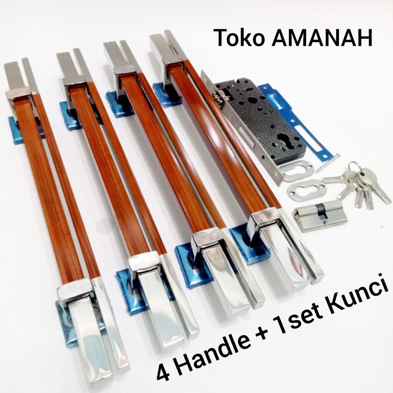 Ready 5 WARNA / Handle pintu rumah 1 set Kunci - Pegangan pintu Panjang 45cm 60cm