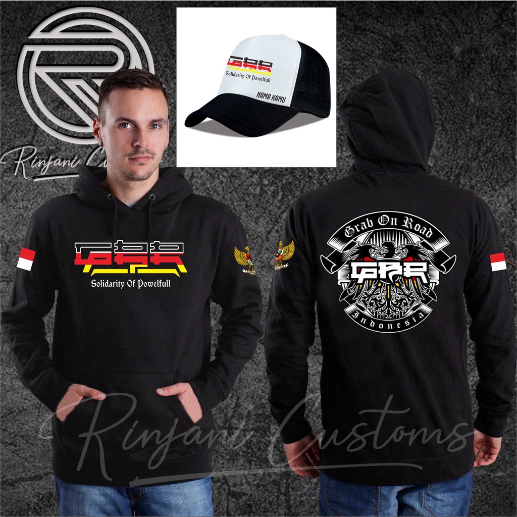 JAKET GBR INDONESIA.JAKET GRAB ON ROAD.BISA TAMBAH NAMA