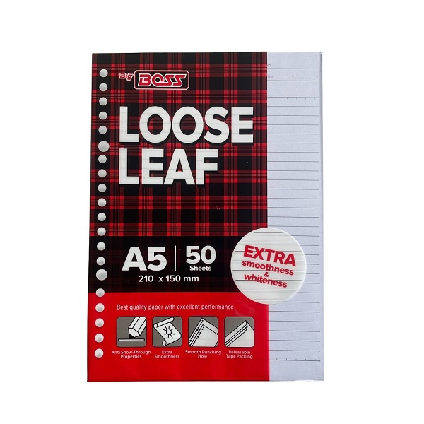 

Loose Leaf Paper Big Boss BBLL 014JK 50 Sheets A5 Size