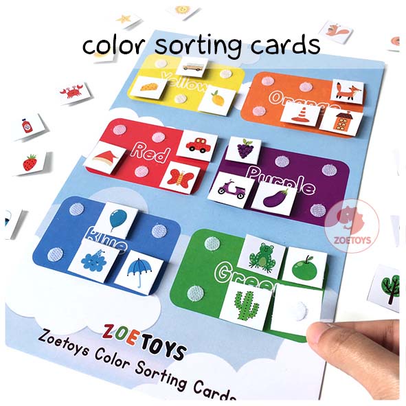 Zoetoys Sorting Cards Color Animals Transportation Land, Water, and Air Solar System | Hungry Colorpillar Busy Page Mainan Montessori Activity Kartu Poster Aktivitas Mainan Edukasi Anak Balita PAUD TK  2 3 4 5 6 Tahun Busybook