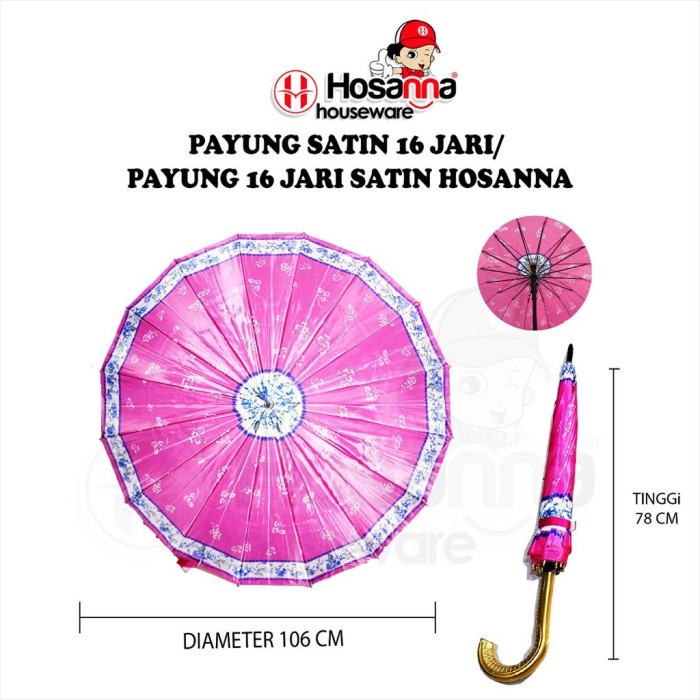 Payung Payung Satin 16 Jari/ Payung 16 Jari Satin Hosanna