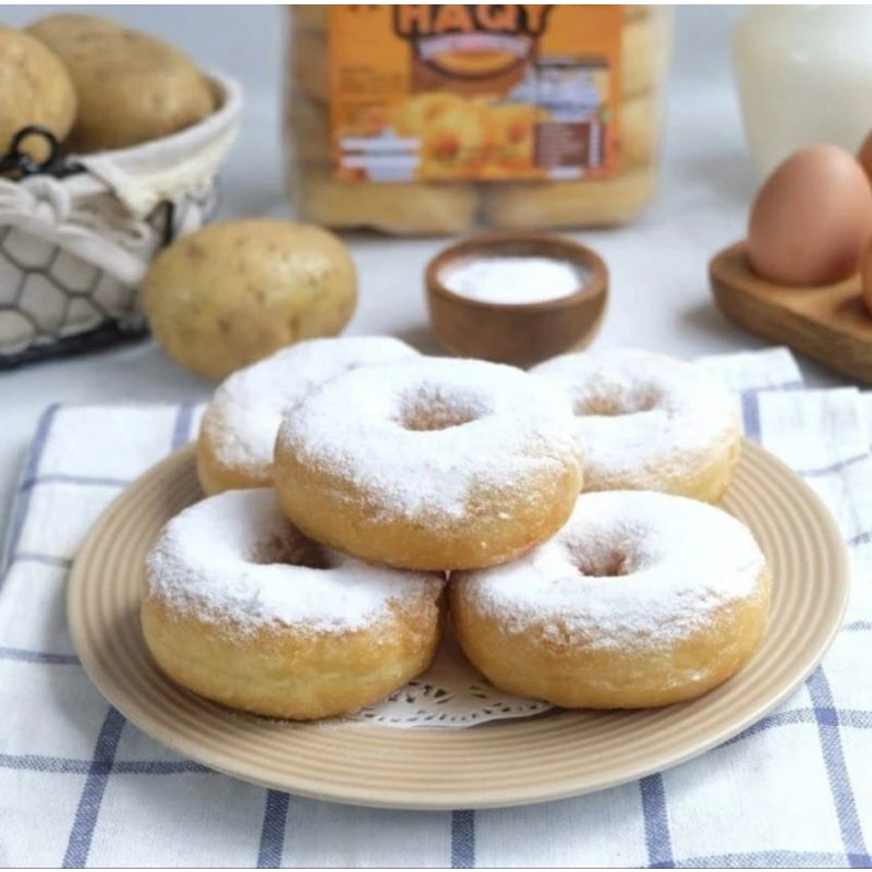 

Donat Kentang Susu Beku Frozen Donut Original Gula Haqy Empuk Sehat