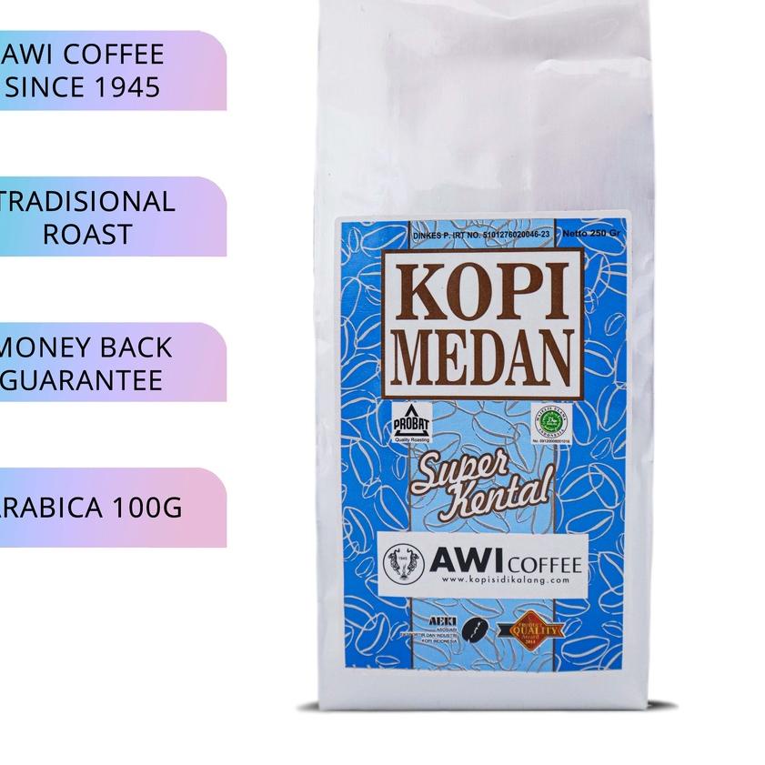 

Promo | KP8 | Awi Kopi Medan 250Gr Bubuk | Ground Coffee Powder | Sidikalang Tradisional | Arabica Robusta Blend