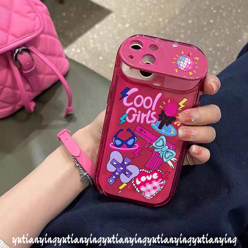 IPHONE Case Cermin Make Up Kompatibel Untuk Iphone11 12 13 14 Pro MAX XR 7 8 14 Plus X XS MAX SE 2020 Kartun Lucu Funny Graffiti Sticker Flip Phone Soft Case