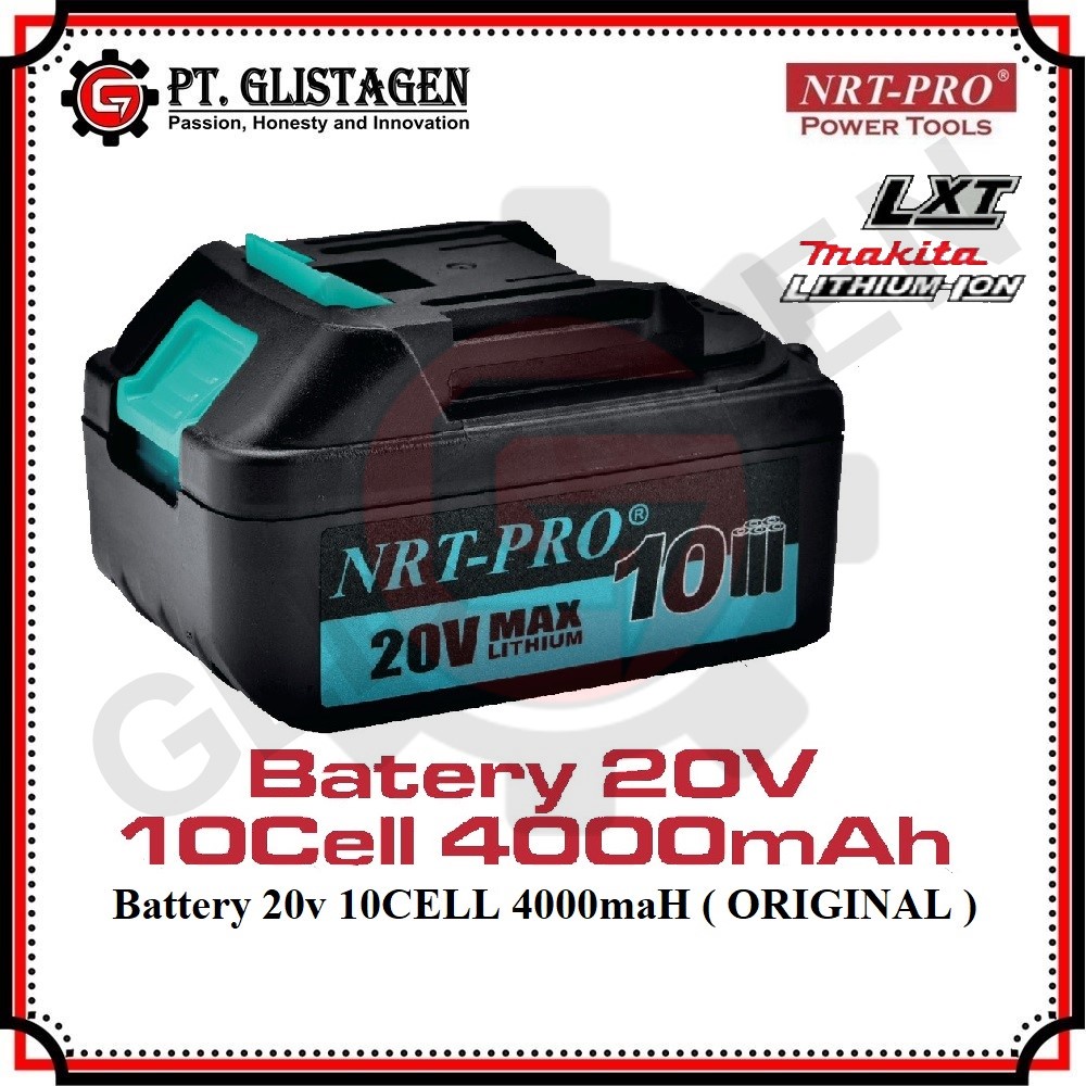 NRT-PRO Baterai Mesin Bor Cordless Drill 10CELL 20V 10 Cell 20v LithiumIon NRT-PRO ( ORIGINAL )